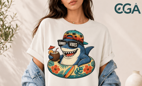Download Summer Vibes Cool Shark PNG - Premium Resources