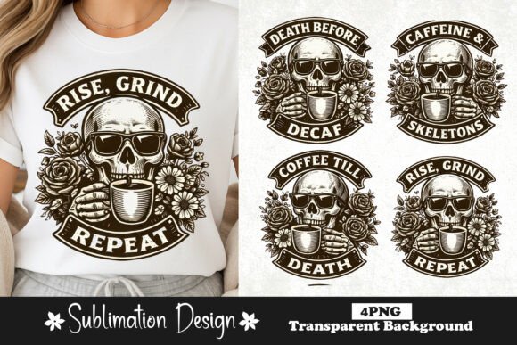 Download Skull Coffee Quotes Vintage Gothic PNG - Gothic png Collection