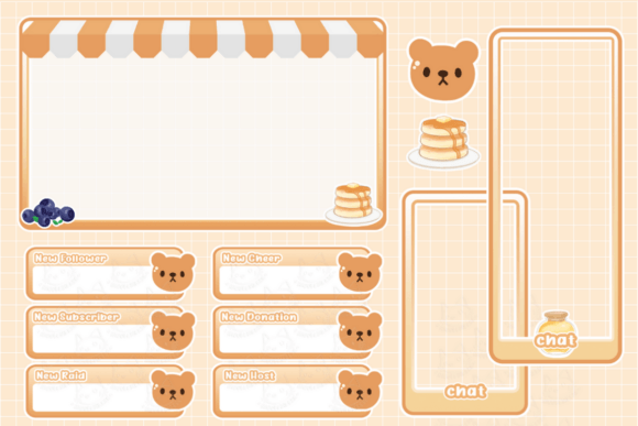 Download Twitch Overlays Cute Bear Package - Overlay Collection
